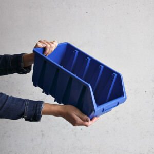 Regalkiste in Blau stapelbarer Materialkasten 8 Liter