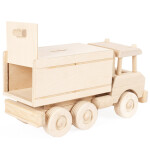 Holz-Lkw, große Sparbüchse als Spielzeugauto, 31,5 × 12 × 15,5 cm