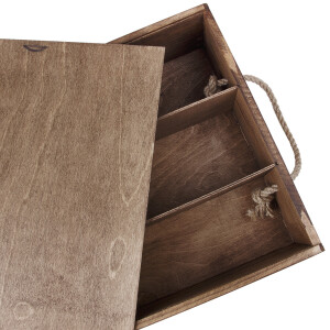 Geschenkkiste aus Holz für 3 Weinflaschen, 36 × 30 × 11 cm