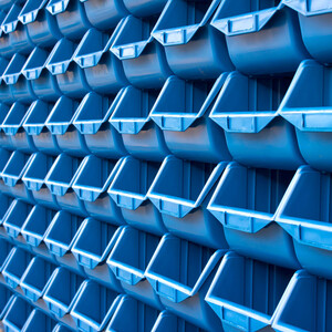 Lager Stapelbox, 28 kg Tragfähigkeit in Blau