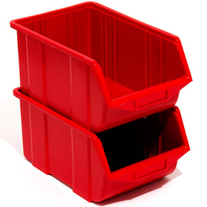 Sichtlagerkiste in Rot, Lagerbehälter 35 x 22 x 16 cm