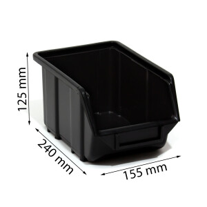 Handwerkerkiste 3,5 Liter Industrie-Stapelbox Schwarz