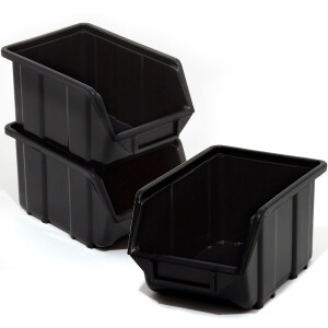 Handwerkerkiste 3,5 Liter Industrie-Stapelbox Schwarz