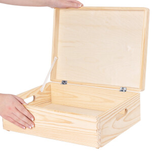 große Holzkiste 13 Liter mit Deckel und Griffen...