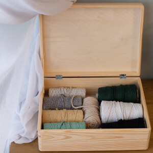 große Holzkiste 13 Liter mit Deckel und Griffen 40 x 30 x 14 cm