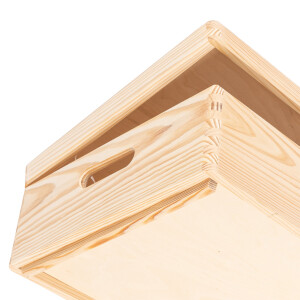 große Holzkiste 13 Liter mit Deckel und Griffen 40 x 30 x 14 cm