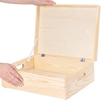 große Holzkiste 13 Liter mit Deckel und Griffen 40 x 30 x 14 cm