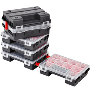 Sortimentskasten 4 Boxen Kleinteilemagazin Box Kleinteilebox Organizer Deckel