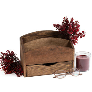 Schreibtisch Organizer mit Schublade aus Holz in Eiche...