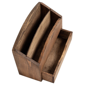 Schreibtisch Organizer mit Schublade aus Holz in Eiche Dunkel