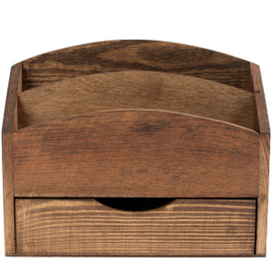 Schreibtisch Organizer mit Schublade aus Holz in Eiche Dunkel