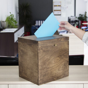 Briefbox in Eiche Dunkel, Wahlurne 17 Liter aus Holz,...