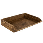 Büroablage DIN A4, Vollholz in Eiche Dunkel, 34 × 27 × 7 cm