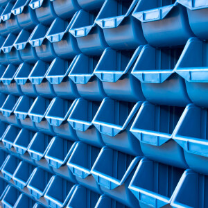 Lager Stapelbox, 28 kg Tragfähigkeit in Blau