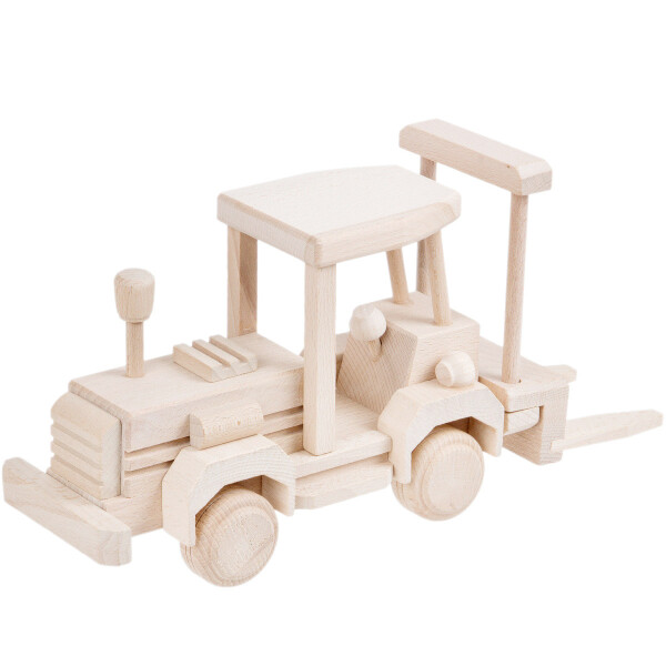 Gabelstapler aus Holz, Holzspielzeug Stapler 32 × 9 × 16 cm