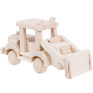 Holz Radlader, Holzspielzeug Bulldozer 27 x 10 x 14 cm