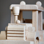 Holz Radlader, Holzspielzeug Bulldozer 27 x 10 x 14 cm