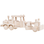 Baufahrzeug aus Holz, Straßenhobel oder Grader, 39 × 9 × 14 cm