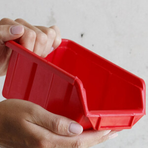 Werkzeugkasten stapelbar 1 Liter Lagerkiste Rot