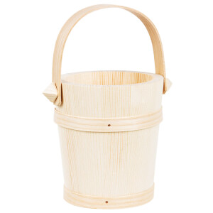 Holzeimer, Saunaeimer, Butterfass mit Henkel, 1 Liter