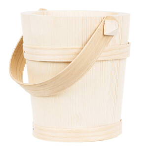 Holzeimer, Saunaeimer, Butterfass mit Henkel, 1 Liter