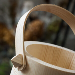 Holzeimer, Saunaeimer, Butterfass mit Henkel, 1 Liter