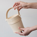 Holzeimer, Saunaeimer, Butterfass mit Henkel, 1 Liter