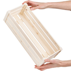 Regalkiste aus Holz, 6 Liter Holzbox,...