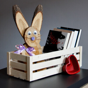 Regalkiste aus Holz, 6 Liter Holzbox, 40 × 16 × 12 cm