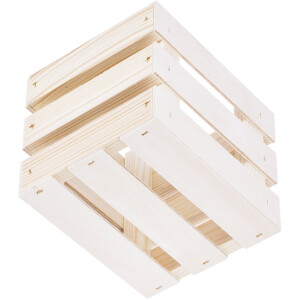 Quadratische Stiege aus Holz, 1,3-Liter-Holzkiste, 14 × 12 × 12 cm