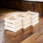 Quadratische Stiege aus Holz, 1,3-Liter-Holzkiste, 14 × 12 × 12 cm