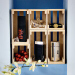 Quadratische Stiege aus Holz, 1,3-Liter-Holzkiste, 14 × 12 × 12 cm