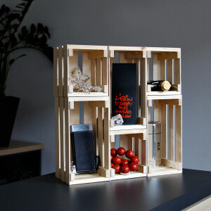 Rechteckige 2,5-Liter-Holzkiste, Ladenregalstiege, 23,5 × 12 × 12 cm