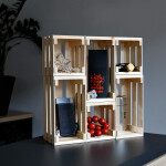 Rechteckige 2,5-Liter-Holzkiste, Ladenregalstiege, 23,5 × 12 × 12 cm