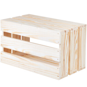 Holzkiste 40 × 24,5 × 23 cm, Holzstiege 19,5 Liter