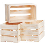 Holzkiste 40 × 24,5 × 23 cm, Holzstiege 19,5 Liter