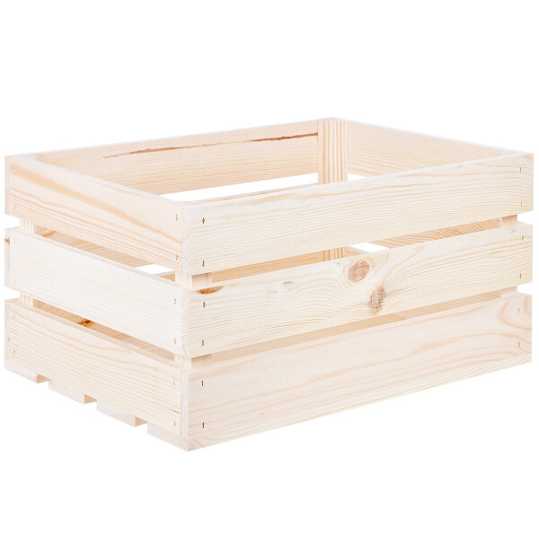 Große neue Obstkiste, 27,5 Liter, Holzstiege 46 × 32 × 23 cm