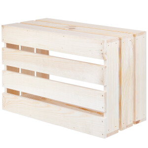 Große neue Obstkiste, 27,5 Liter, Holzstiege 46 × 32 × 23 cm