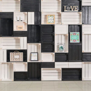 Große neue Obstkiste, 27,5 Liter, Holzstiege 46 × 32 × 23 cm