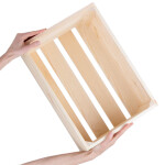 Große neue Obstkiste, 27,5 Liter, Holzstiege 46 × 32 × 23 cm