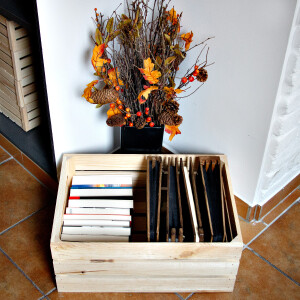 Große Obstkiste, 41 Liter, aus Holz, 54 × 38,5 × 23 cm