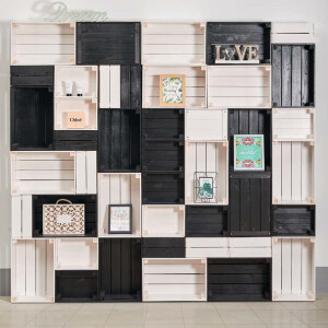 Große Obstkiste, 41 Liter, aus Holz, 54 × 38,5 × 23 cm