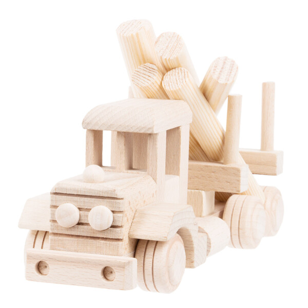 Spielzeugauto aus Holz, Holztransporter, 24 × 9 × 8 cm