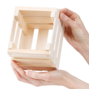 Kleines Wandregal aus Holzkisten, Badregal, 36 × 38 × 12 cm