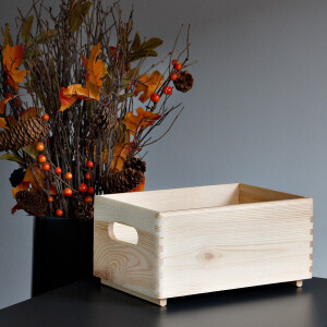 Möbelkiste 6 Liter Werkstattkiste aus Holz 30 × 20 × 14 cm