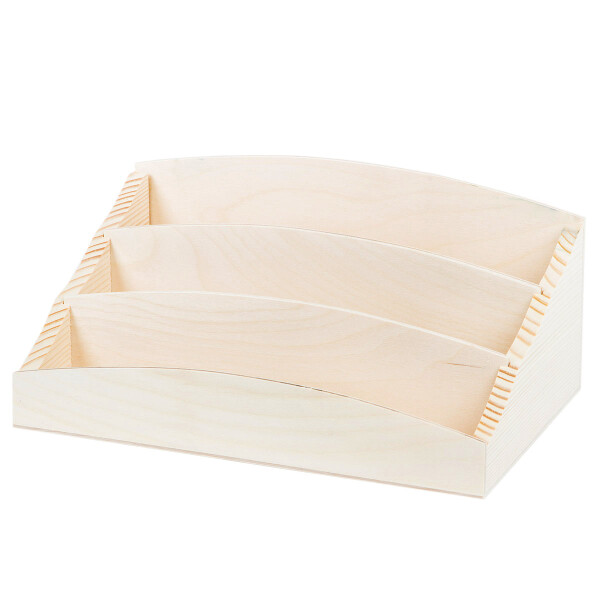 Schreibtisch und Büro-Organizer aus natürlichem Holz