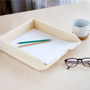 Briefablage aus Vollholz DIN A4 Längsformat 32 x 26 x 7 cm