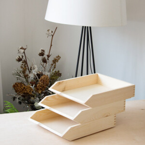 Briefablage aus Vollholz DIN A4 Längsformat 32 x 26 x 7 cm