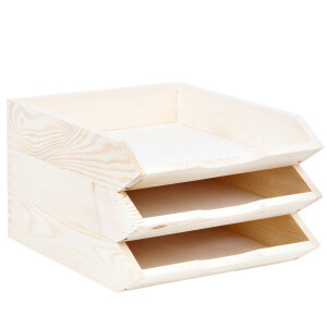 Briefablage aus Vollholz DIN A4 Längsformat 32 x 26 x 7 cm