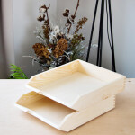 Briefablage aus Vollholz DIN A4 Längsformat 32 x 26 x 7 cm